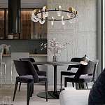 Кольцевая люстра с круглыми стеклянными плафонами в виде колец Olympe Glass Chandelier варинант исполнения - 2 | Loft Concept в Волгограде