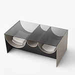 Дизайнерский журнальный стол с полукруглыми полками под столешницей Tiwoberoc варинант исполнения - 1 | Loft Concept в Волгограде