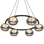 Люстра с круглыми плафонами из дымчато-серого стекла  IONA Grey Glass Chandelier 6 варинант исполнения - 1 | Loft Concept в Волгограде