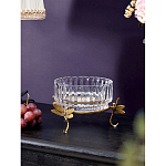 Чаша из прозрачного стекла на бронзовых ножках в виде стрекоз Eden Garden варинант исполнения - 2 | Loft Concept в Волгограде