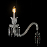 Подвесной светильник стеклянный в виде канделябра Curved Glass Chandelier варинант исполнения - 4 | Loft Concept в Волгограде