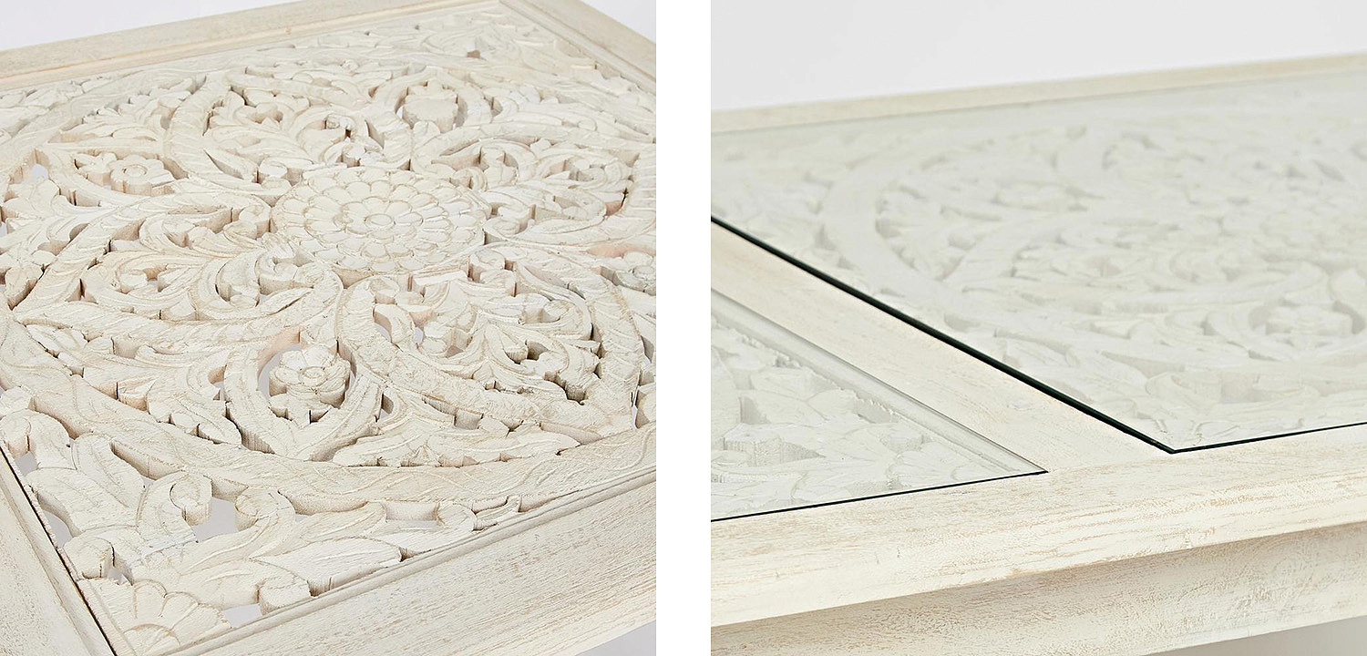 Обеденный стол Indian antique white Table Обеденный стол Indian antique white Table - Loft-Concept в Волгограде
