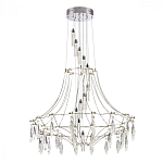 Люстра подвесная из металла с хрустальными прозрачными подвесками Quasar 81 варинант исполнения - 9 | Loft Concept в Волгограде