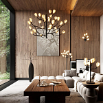 Торшер с плафонами из белых фарфоровых цветов на изогнутых ветвях Floralis варинант исполнения - 2 | Loft Concept в Волгограде