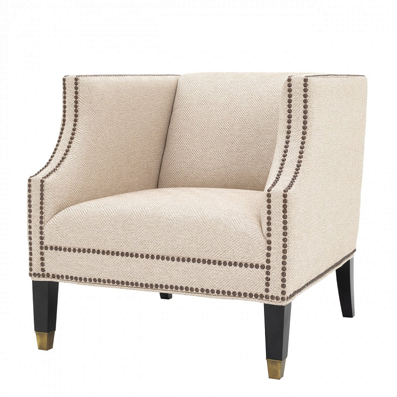 Кресло Eichholtz Chair Doheny Песочный Черный Латунь Кресло Eichholtz Chair Doheny Песочный Черный Латунь в Волгограде | Loft Concept