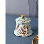 Шкатулка голубого цвета с рисунком и состаренным эффектом Eden Garden варинант исполнения - 3 | Loft Concept в Волгограде