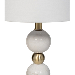 Лампа настольная с каркасом из мраморных шаров и белым абажуром Floor lamp Jewelry варинант исполнения - 2 | Loft Concept в Волгограде