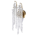 Бра с хрустальными прозрачными подвесками и круглым основанием золотого цвета FAIRYTREE Light варинант исполнения - 1 | Loft Concept в Волгограде