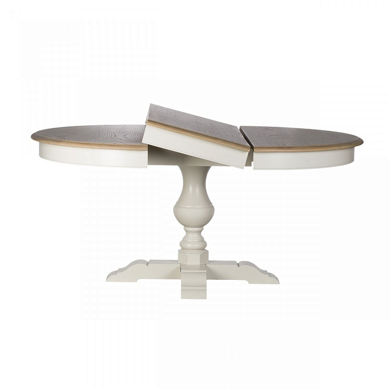 Provence Round Dining Table White раскладной стол Бежевый Белый Provence Round Dining Table White раскладной стол Бежевый Белый в Волгограде | Loft Concept