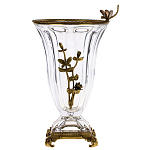 Ваза из прозрачного стекла с бронзовой вставкой в виде цветущей ветви Eden Garden porcelain and bronze варинант исполнения - 1 | Loft Concept в Волгограде