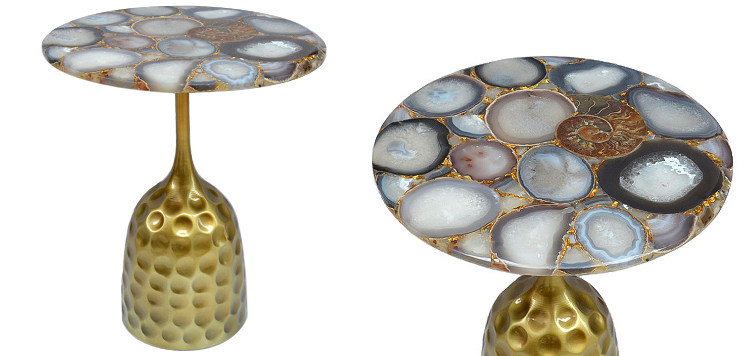 Приставной стол Cluster Surface Beige Agate Side Table Приставной стол Cluster Surface Beige Agate Side Table - Loft-Concept в Волгограде