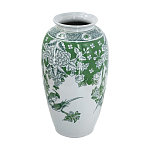Ваза высокая с зелеными цветочными и птичьими мотивами Vase Inspired by Nature варинант исполнения - 2 | Loft Concept в Волгограде