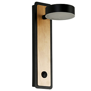 Черное бра со вставкой из светлого дерева GAVIN WOOD