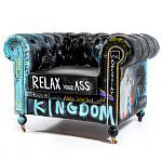 Кресло "Баския и Уорхол" Basquiat Warhol graffiti chair натуральная кожа варинант исполнения - 10 | Loft Concept в Волгограде