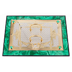 Настольный письменный набор из малахита и долерита с декором в виде герба России Leader Organizer варинант исполнения - 4 | Loft Concept в Волгограде