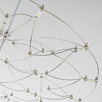 Люстра подвесная с тонкой металлической конструкцией цвета хром Quasar варинант исполнения - 2 | Loft Concept в Волгограде