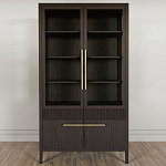 Витрина Primo со стеклянными фасадами и буфетом шпон Темный орех варинант исполнения - 2 | Loft Concept в Волгограде