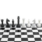 Шахматы классические с черной доской из натурального камня Мрамор Decorative Thematic Chess варинант исполнения - 4 | Loft Concept в Волгограде