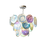 Люстра с каскадом из круглых разноцветных стеклянных дисков Mother of Pearl Iridescence варинант исполнения - 3 | Loft Concept в Волгограде