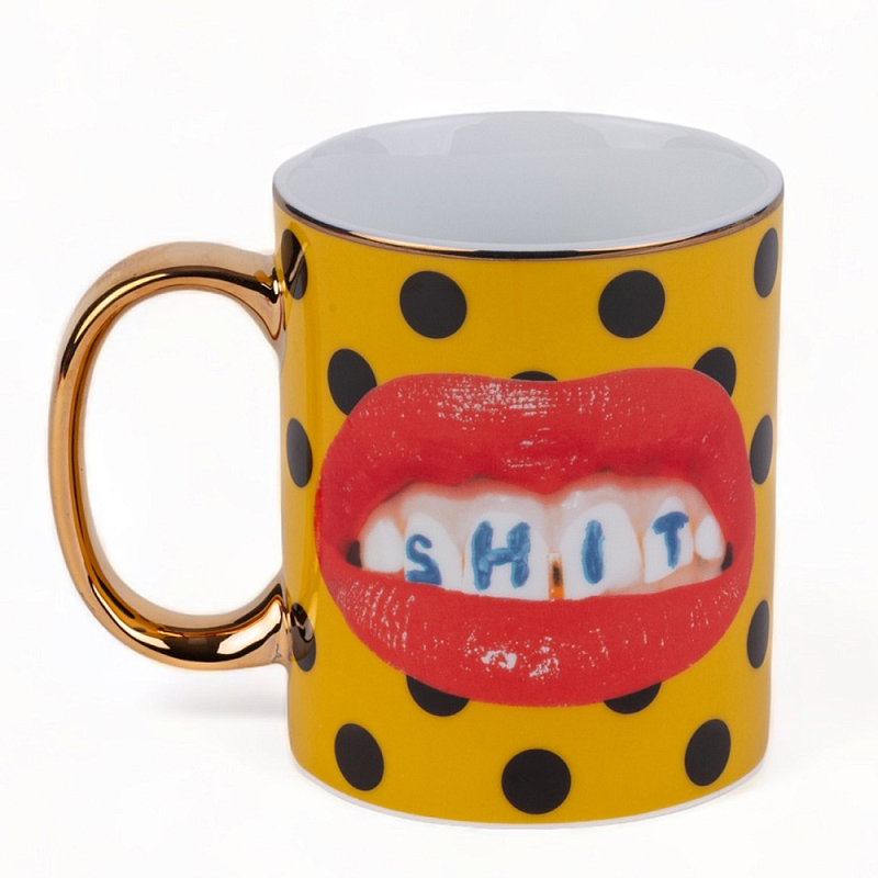 Кружка Seletti Shit Красный Золотой Черный Желтый Кружка Seletti Shit Красный Золотой Черный Желтый в Волгограде | Loft Concept