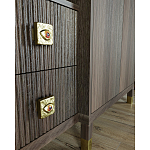 Большой шкаф с витриной Elsa Dreams Walnut варинант исполнения - 4 | Loft Concept в Волгограде