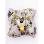 Шкатулка фиолетового цвета с рисунком бабочек и крышкой с фигуркой птицы на ветке Eden Garden варинант исполнения - 3 | Loft Concept в Волгограде