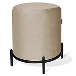 Банкетка круглая бежевый велюр на 4-х металлических ножках черного цвета SANJAY варинант исполнения - 1 | Loft Concept в Волгограде