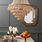 Многоярусная люстра украшенная круглыми деревянными бусами Wooden Beads Chandelier L варинант исполнения - 1 | Loft Concept в Волгограде