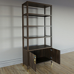 Стеллаж со стеклянными полками Elsa Dreams Walnut варинант исполнения - 3 | Loft Concept в Волгограде