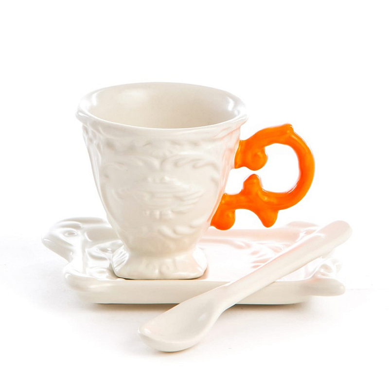 Кофейная пара Seletti I-Coffee Orange Белый Оранжевый Кофейная пара Seletti I-Coffee Orange Белый Оранжевый в Волгограде | Loft Concept