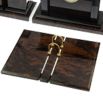 Настольный письменный набор с часами из природного камня обсидиана  Gift for Manager варинант исполнения - 3 | Loft Concept в Волгограде