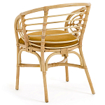 Кресло из ротанга с сиденьем из велюра Vini Rattan Armchair варинант исполнения - 4 | Loft Concept в Волгограде