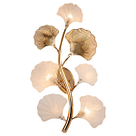 Бра в виде ветви с листьями белого и золотистого цвета Ariane Wall Lamp варинант исполнения - 1 | Loft Concept в Волгограде