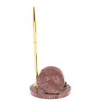 Часы настольные с шариковой металлической ручкой из натурального камня Stone Clock варинант исполнения - 6 | Loft Concept в Волгограде