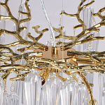 Люстра золотого цвета с декоративными ветками и длинными прозрачными стеклянными подвесами в форме сосулек Droplet Chandelier варинант исполнения - 8 | Loft Concept в Волгограде