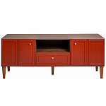 ТВ-тумба красная из массива бука с 2-мя дверками и ящиком Wenge Light варинант исполнения - 2 | Loft Concept в Волгограде