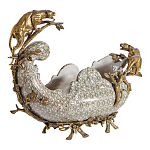 Чаша для фруктов из фарфора бронзовыми фигурками леопардов Eden Garden варинант исполнения - 2 | Loft Concept в Волгограде