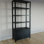 Стеллаж со стеклянными полками Elsa Dreams Black варинант исполнения - 6 | Loft Concept в Волгограде