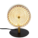 Настольная лампа с плафоном из рельефного стекла Peony Glass Bronze  варинант исполнения - 1 | Loft Concept в Волгограде