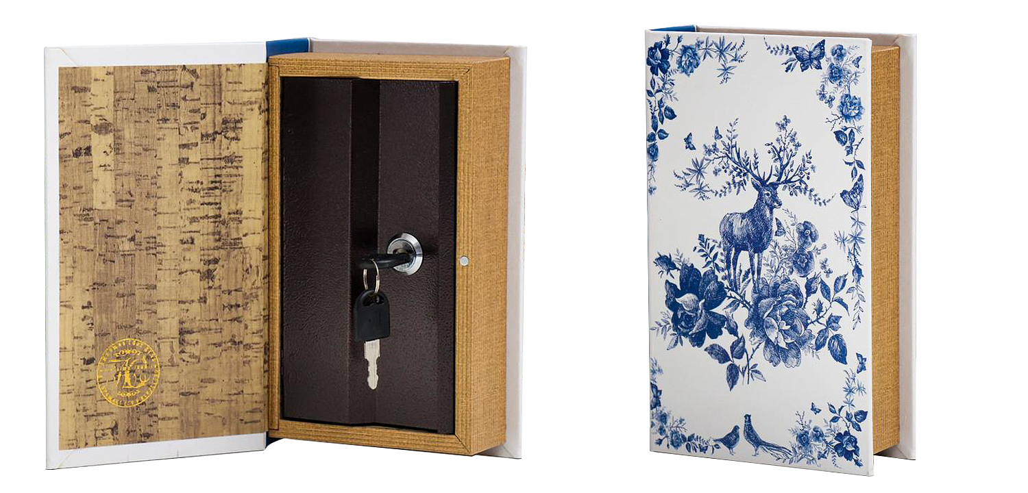 Шкатулка-книга с сейфом Deer and Blue Flowers Book Box Шкатулка-книга с сейфом Deer and Blue Flowers Book Box - Loft-Concept в Волгограде