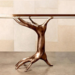 Обеденный стол с фигурным декором бронзового цвета Dichotomy racetrack варинант исполнения - 2 | Loft Concept в Волгограде