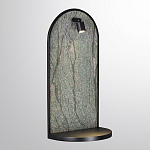 Настенный светильник зеленого цвета с черной рамкой овальной формы с полкой Herbarium  варинант исполнения - 1 | Loft Concept в Волгограде