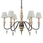 Люстра на металлическом основании с 6-ю белыми тканевыми абажурами Terrain варинант исполнения - 5 | Loft Concept в Волгограде