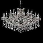 Люстра подвесная двухъярусная с 30-ю лампочками и прозрачными хрустальными подвесками на хромированном основании Crystal lamps варинант исполнения - 1 | Loft Concept в Волгограде