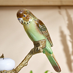 Подсвечник с двумя попугаями из фарфора на бронзовой ветке Eden Garden варинант исполнения - 3 | Loft Concept в Волгограде