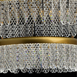 Люстра двухъярусная с золотого цвета и прозрачными подвесками Pettico варинант исполнения - 6 | Loft Concept в Волгограде