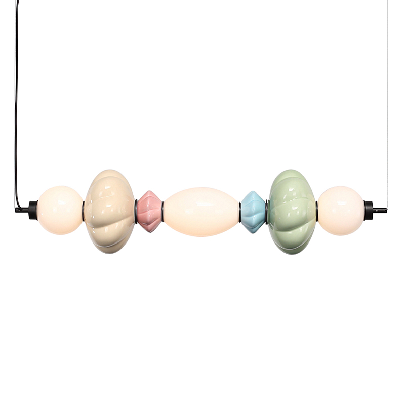 Подвесной светильник линейный с керамическими элементами 24W LED Fragrant Light Зеленый Голубой Розовый в Волгограде | Loft Concept 