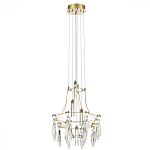Люстра подвесная из металла с хрустальными подвесками прозрачного цвета Quasar 41 варинант исполнения - 5 | Loft Concept в Волгограде