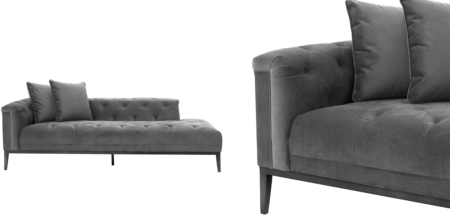 Кушетка Eichholtz Lounge Sofa Cesare Left grey Кушетка Eichholtz Lounge Sofa Cesare Left grey - Loft-Concept в Волгограде