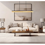 Подвесной светильник линейный из натурального камня Perfection of Geometry варинант исполнения - 8 | Loft Concept в Волгограде